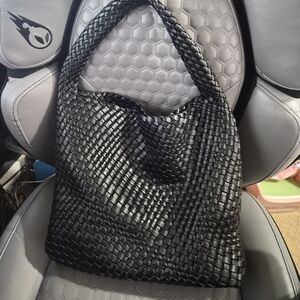 Black Woven Tote